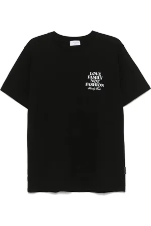 Family First Homme, Tops, Noir, Taille: S T-shirt Noir avec Logo Imprimé