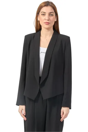 Armani Exchange Femme, Vestes, Noir, Taille: 38 FR Veste Noire Asymétrique à Fermeture Magnétique