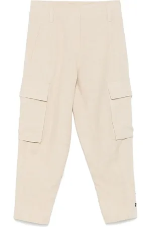 Brunello Cucinelli Femme, Pantalons, , Taille: 38 FR Pantalon Cargo avec Fermeture à Bouton