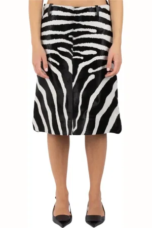 Jacquemus Femme, Jupes, Noir, Taille: 36 FR Jupe Midi en Cuir en Noir et Blanc