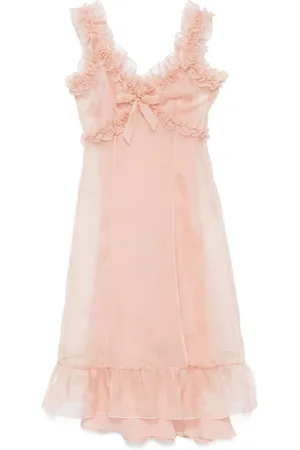 Alessandra Rich Femme, Robes, Rose, Taille: 36 FR Robe Rose Pâle Col en V Sans Manches
