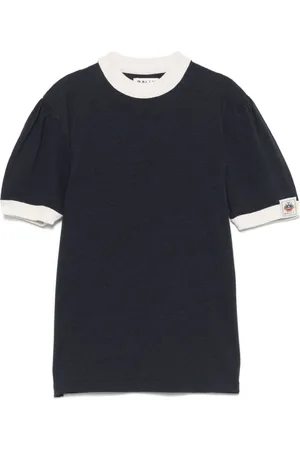 Bally Femme, Tops, Noir, Taille: 42 FR T-shirt col rond bleu marine