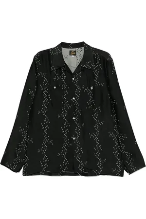Pins & Needles Homme, Chemises, Noir, Taille: L Chemise Noire avec Col Pointu