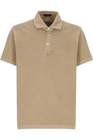 FAY Homme, Tops, Brun, Taille: M Polo Marron avec Boutons