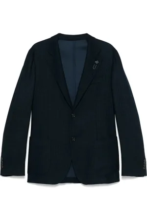 LARDINI Homme, Vestes, Bleu, Taille: 2XL Veste Bleu Marine à Boutons et Poches