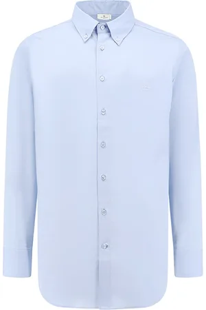 Etro Homme, Chemises, Bleu, Taille: S Chemise en Coton Bleu avec Logo Pegaso