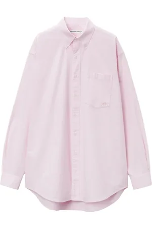 Alexander Wang Femme, Blouses et Chemises, Rose, Taille: 40 FR Chemise Rose à Boutons avec Logo