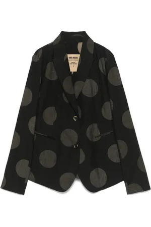 UMA WANG Femme, Vestes, Noir, Taille: 38 FR Manteau noir boutonné avec fente arrière américaine