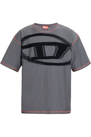 Diesel Homme, Tops, Gris, Taille: M T-Shirt en Coton Noir T-Adjust-Doval-PJ