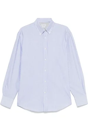 Brunello Cucinelli Homme, Chemises, Bleu, Taille: L Chemise Bleu Royal à Boutons