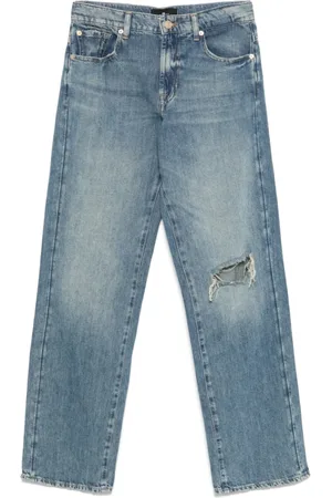 7 for all Mankind Femme, Jeans, Bleu, Taille: W26 Indigo Straight Leg Jeans