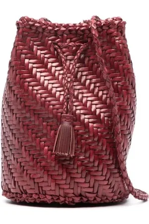 Dragon Diffusion Femme, Sacs, Rouge, Taille: ONE Size Sac à bandoulière en cuir rouge tressé avec charme