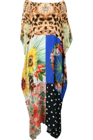 INOA Femme, Vestes, Multicolore, Taille: ONE Size Robe caftan en soie
