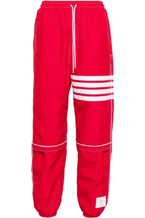 Thom Browne Homme, Pantalons, Rouge, Taille: M Joggers Panneau Ripstop Rouge