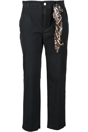 Guess Femme, Pantalons, Noir, Taille: 38 FR Pantalon Chino en Coton avec Fermeture Éclair