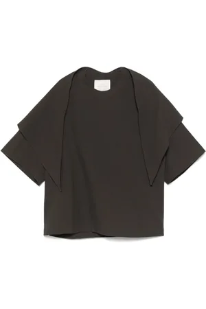STUDIO NICHOLSON Homme, Tops, Brun, Taille: M T-shirt col rond marron cèdre