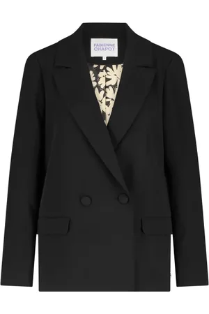 Fabienne Chapot Femme, Vestes, Noir, Taille: 40 FR Blazer Noir avec Boutons en Forme de Cœur