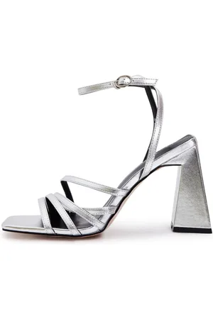CESARE GASPARI Femme, Chaussures, Gris, Taille: 37 EU Sandales Confortables et Massives - Argent