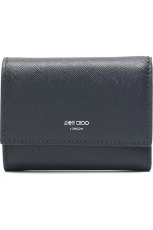 Jimmy Choo Homme, Accessoires, Bleu, Taille: ONE Size Portefeuille en Cuir Bleu Marine Bi-Fold