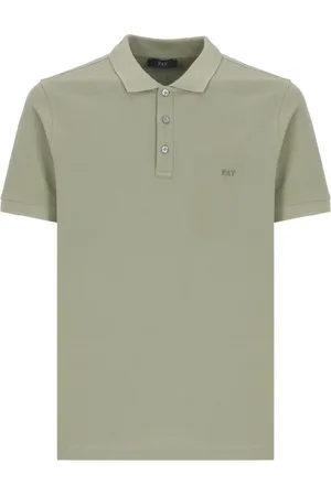 FAY Homme, Tops, Vert, Taille: M Polo Vert avec Boutons