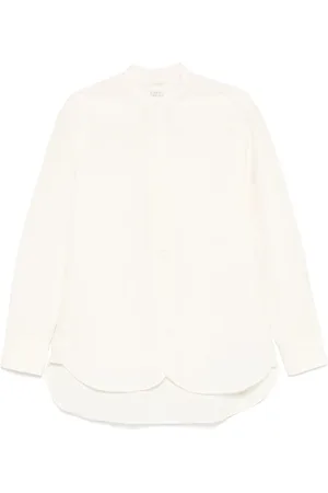 STUDIO NICHOLSON Femme, Blouses et Chemises, Blanc, Taille: 34 FR Chemise Blanche à Boutons et Col Montant