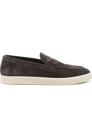 CANALI Homme, Chaussures, Brun, Taille: 43 EU Chaussures Plates en Cuir Marron