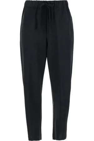 SEMICOUTURE Femme, Pantalons, Noir, Taille: 36 FR Pantalon Noir avec Cordon en Laine Mélangée Femme
