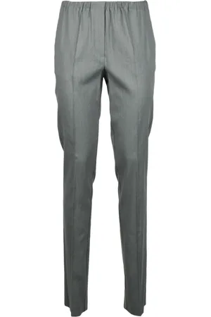ALYSI Femme, Pantalons, Gris, Taille: 42 FR Pantalon en Lin et Viscose