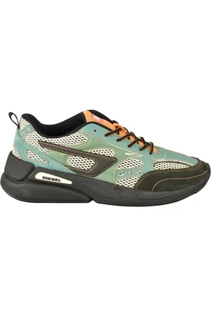 Diesel Homme, Chaussures, Vert, Taille: 44 EU Baskets décontractées avec semelle en caoutchouc