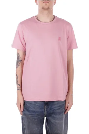 Dondup Homme, Tops, Rose, Taille: M T-shirt Rose avec Logo Frontal