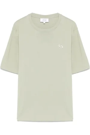 Maison Kitsuné Femme, Tops, Vert, Taille: 34 FR Sage Crew Neck T-shirt