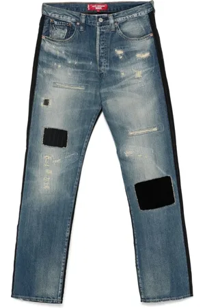JUNYA WATANABE Homme, Jeans, Bleu, Taille: M Jean droit en patchwork de denim
