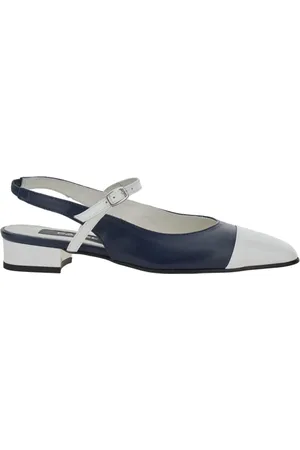 Carel Femme, Chaussures, Bleu, Taille: 38 EU Chaussures de Ballet Slingback Bleues en Cuir Femme