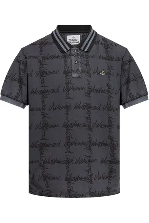 Vivienne Westwood Homme, Tops, Gris, Taille: S Polo Col Logo T-shirts