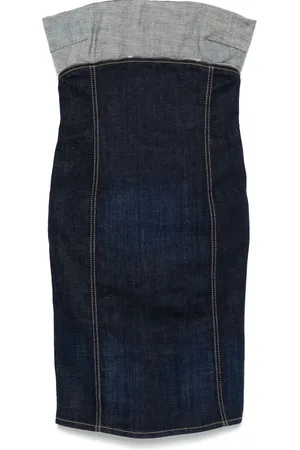 Dsquared2 Femme, Robes, Bleu, Taille: 38 FR Indigo Bleu Corsage Renforcé Robe