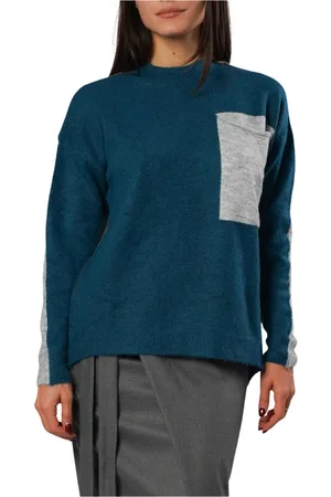 H2O Femme, Pulls, Vert, Taille: 42 FR Pull à col haut Casual-Chic Bleu