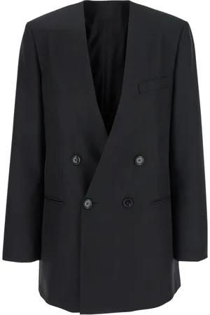 Serafini Femme, Vestes, Noir, Taille: 38 FR Veste noire à double boutonnage avec poche poitrine