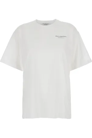Serafini Femme, Tops, Blanc, Taille: 40 FR T-shirt blanc avec maxi logo imprimé