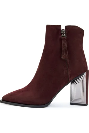 CESARE GASPARI Femme, Chaussures, Rouge, Taille: 40 EU Bottines à Talon Bloc Doublées