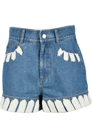 KRIZIA Femme, Shorts, Bleu, Taille: 36 FR Shorts en coton pour femmes