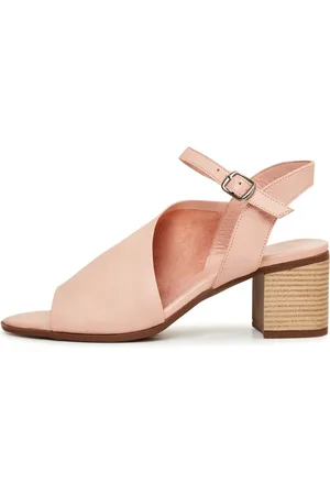 CESARE GASPARI Femme, Chaussures, Rose, Taille: 38 EU Sandales à talon bloc en cuir rose