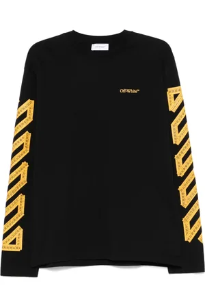 OFF-WHITE Homme, Tops, Noir, Taille: XL T-shirt Noir avec Logo Imprimé et Col Rond
