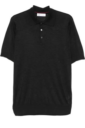 Brunello Cucinelli Homme, Tops, Gris, Taille: 2XL Pull anthracite à boutons