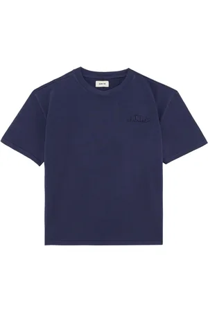 Autry Homme, Tops, Bleu, Taille: S T-shirt en coton bleu marine
