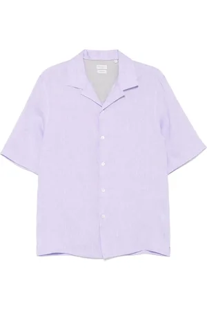 Brunello Cucinelli Homme, Chemises, Violet, Taille: XL Chemise Lavande Col Camp