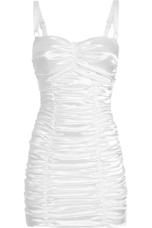 Dolce & Gabbana Femme, Robes, Blanc, Taille: 36 FR Robe Blanche Col en Coeur
