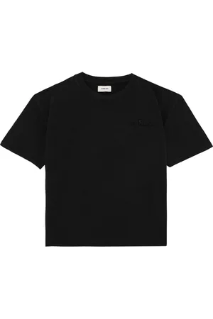 Autry Homme, Tops, Noir, Taille: S T-shirt en Coton Noir avec Broderie Logo