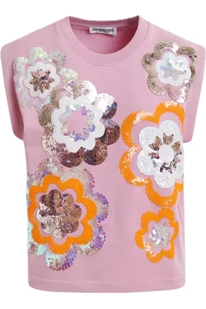 Essentiel Antwerp Femme, Tops, Rose, Taille: 38 FR Sweat sans manches à sequins