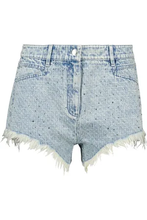 IRO Femme, Shorts, Bleu, Taille: 38 FR Short en Jean avec Détails en Strass