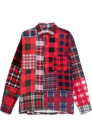 Pins & Needles Homme, Chemises, Multicolore, Taille: L Chemise Rouge Classique avec Boutons Frontaux
